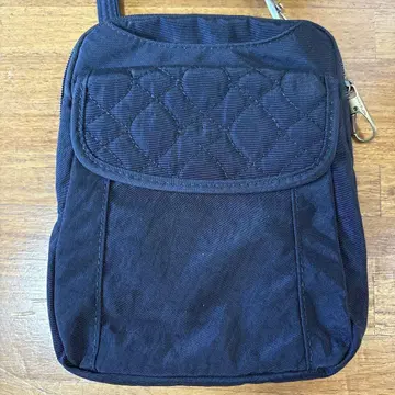Travelon 트래블론 도난 방지 퀼트 슬림 파우치 백 오션 블랙