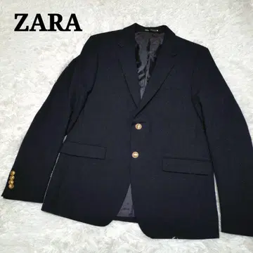ZARA 자라 테일러드 자켓 네이비 자켓 골드 버튼 어깨 패드 있음