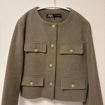 ZARA 노카라 자켓 베이지 S