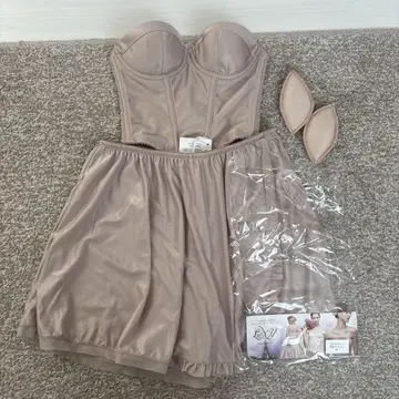 럭시 브라이덜 이너 뷔스티에 플레어 팬츠 모카 베이지 B65