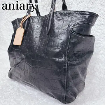 [레어] aniary 아니아리 크로커 엠보 가죽 토트백 블랙