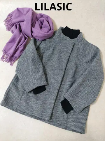 택 포함 새상품 LILASIC 리라시크 카르제 컷 멜톤 숏코트