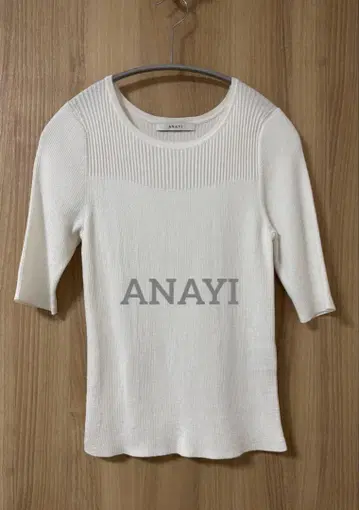ANAYI 아세테이트 폴리에스테르 반팔 풀오버