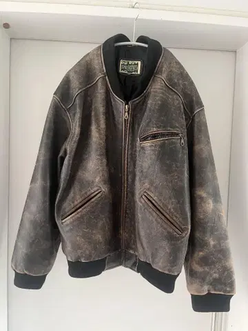레어 LEATHER MA-1 빈티지 가죽 자켓 짧은 기장