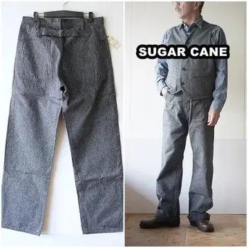 SUGARCANE 슈가케인 블랙 코버트 엔지니어 팬츠 41825
