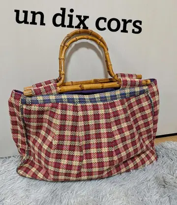 un dix cors 앤디콜 바스켓백 체크 핸드백 여름 레트로