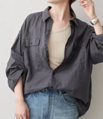 스픽앤스팬 코튼 린넨 유틸리티 셔츠
