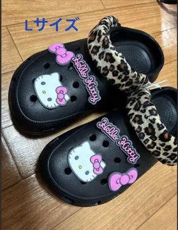 [ 새상품 ] 시마무라 헬로키티 통굽 샌들 레오파드 무늬 L 사이즈