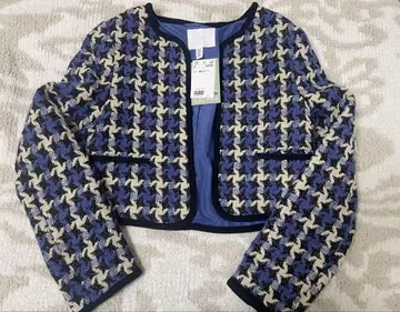 H&M 트위드 노카라 자켓 XS