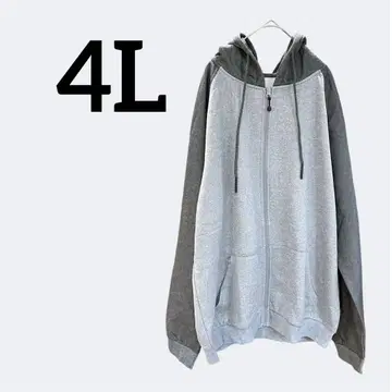 남성용 후드티 풀 집업 그레이 4L 사이즈 속기모 가을 겨울 방한 후디