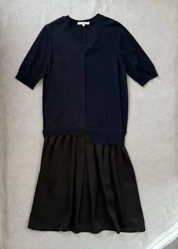 CARVEN 칼벤 이소재 도킹 원피스 L