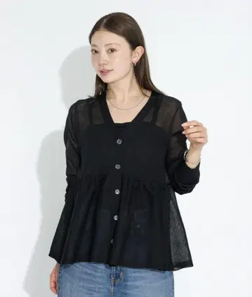 URBAN RESEARCH Sonny Label 시어 페플럼 가디건