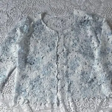 스카이블루와 화이트 레이스 가디건