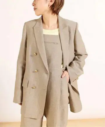 maison 울 린넨 자켓 38