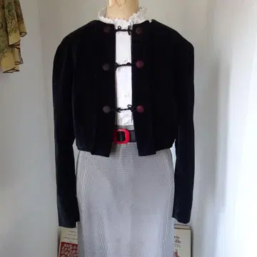1980s 빈티지 벨로아 나폴레옹 자켓