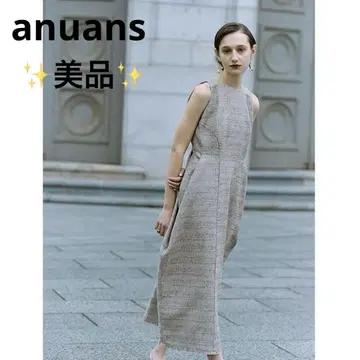 [ 새상품급 ] anuans 아뉴앙스 트위드 코쿤 원피스 슬리브리스