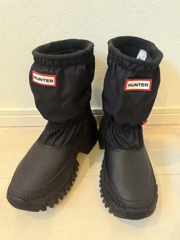 HUNTER 방수 블랙 부츠 스노우 부츠 UK4 23.5