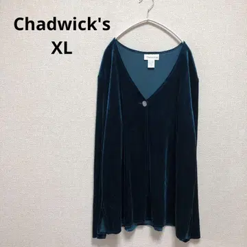 [ Chadwick's ] 다크 틸 가디건 벨벳 소재 [ XL ]