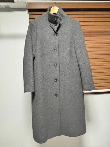 steven alan 스탠드 카라 그레이 멜톤 코트