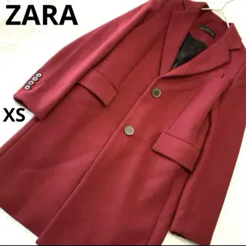 ZARA 와인 레드 체스터 코트 빨간색 코트 XS