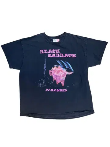 00s BLACK SABBATH 파라노이드 밴딩T셔츠 블랙