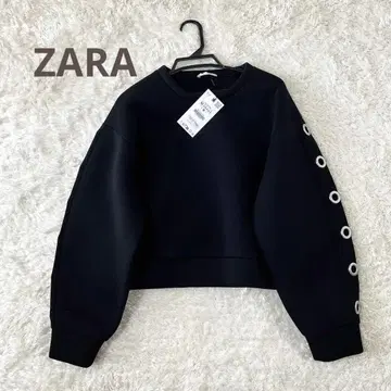 [ 택 포함 새상품 ] ZARA 쿠바 이펙트 스웨트 셔츠 M 숏 기장