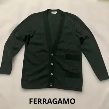 새상품급 페라가모 차콜 그레이 가디건 울 100%