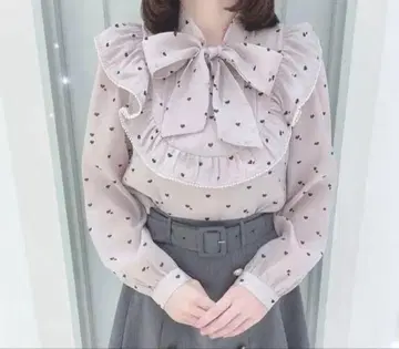 evelyn 하트 블라우스 핑크