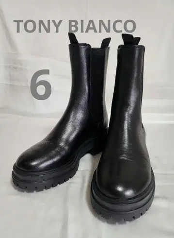 TONY BIANCO 블랙 사이드 고어 부츠 첼시 부츠 사이즈 6