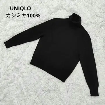 UNIQLO 유니클로 캐시미어 100% 블랙 터틀넥 S