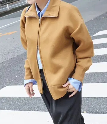 저널 스탠다드 더블 ZIP 드라이버 자켓 카멜