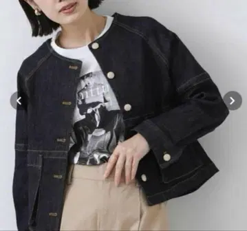 MARGAUX 데님 자켓 마르고 데님 자켓 노카라 G 자켓