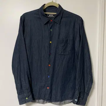 BEAMS 다크 데님 긴팔 셔츠