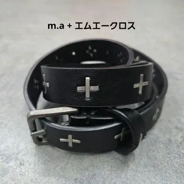 m.a + 크로스 가죽 벨트 블랙