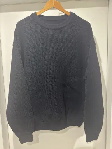 크렙스큐어 크루넥 블랙 코튼 니트 사이즈 L