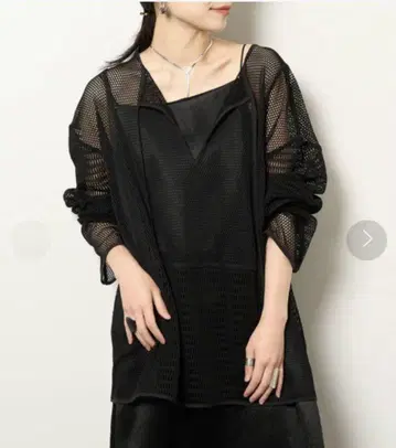 CITY SHOP 블랙 메쉬 긴팔 상의