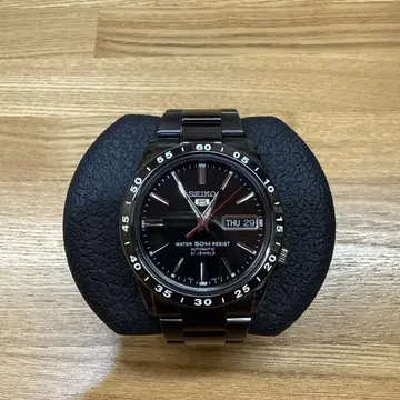 세이코 5 블랙 자동 손목시계