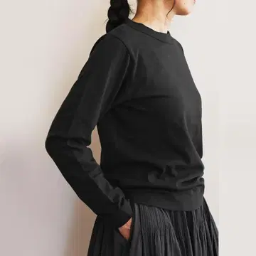 홈스펀 천축 크루 롱 슬리브 T셔츠 M 블랙 homspun