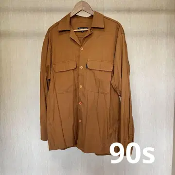 90s 미국제 오픈 카라 긴팔 레이온 셔츠