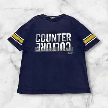 COUNTER CULTURE 네이비 T셔츠 로고 프린트 M 남성용