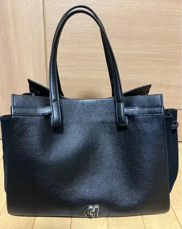 콜한 가죽 토트백 블랙