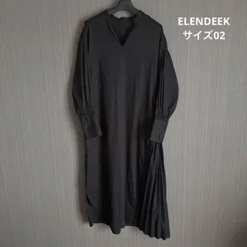 엘렌딕 플리츠 셔츠 원피스 블랙