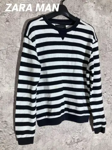 ZARA MAN 스트라이프 긴팔 니트 롱티 맨투맨 티셔츠 자라