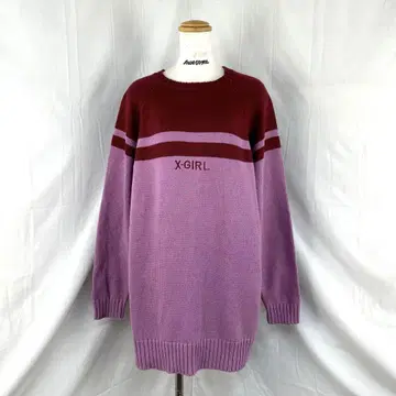 엑스걸 래글런 니트 드레스 원피스 스웨터 자수 스트릿 루즈핏