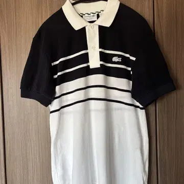 Lacoste 모노톤 패널 보더 피케 셔츠