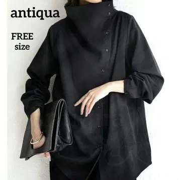 안티카 보틀넥 디자인 셔츠 antiqua 블랙 모드