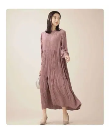 와셔 플리츠 절개 원피스 새상품