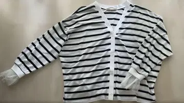 안나켈리 보더 V넥 가디건