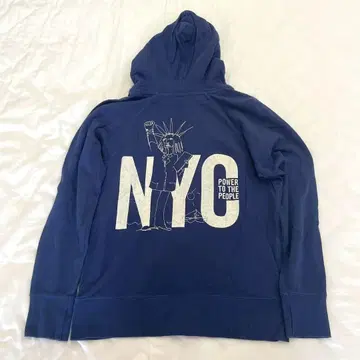 존 레논 M 사이즈 네이비 NYC 자유의 여신 후드 풀 집업 후드티