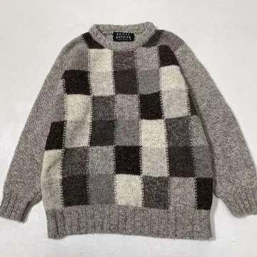 SCOTT OFFICER 스코틀랜드제 블랙 체크 울 니트